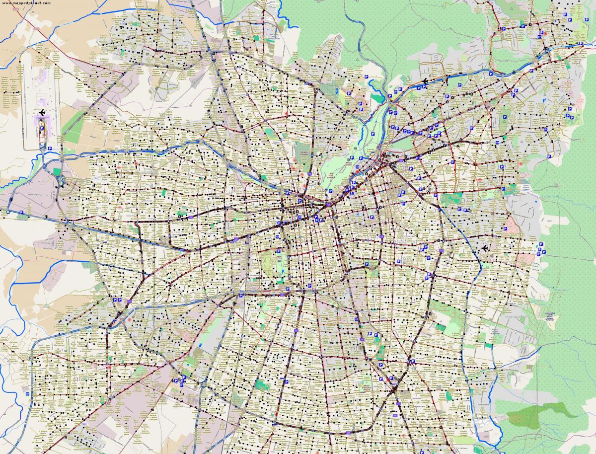 نقشه شهر سانتیاگو شیلی