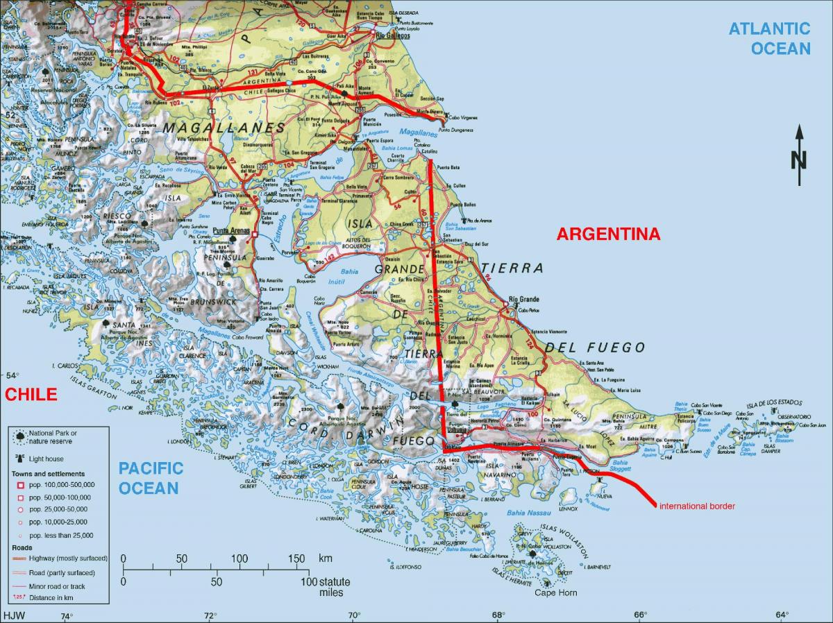 جنوب شیلی نقشه
