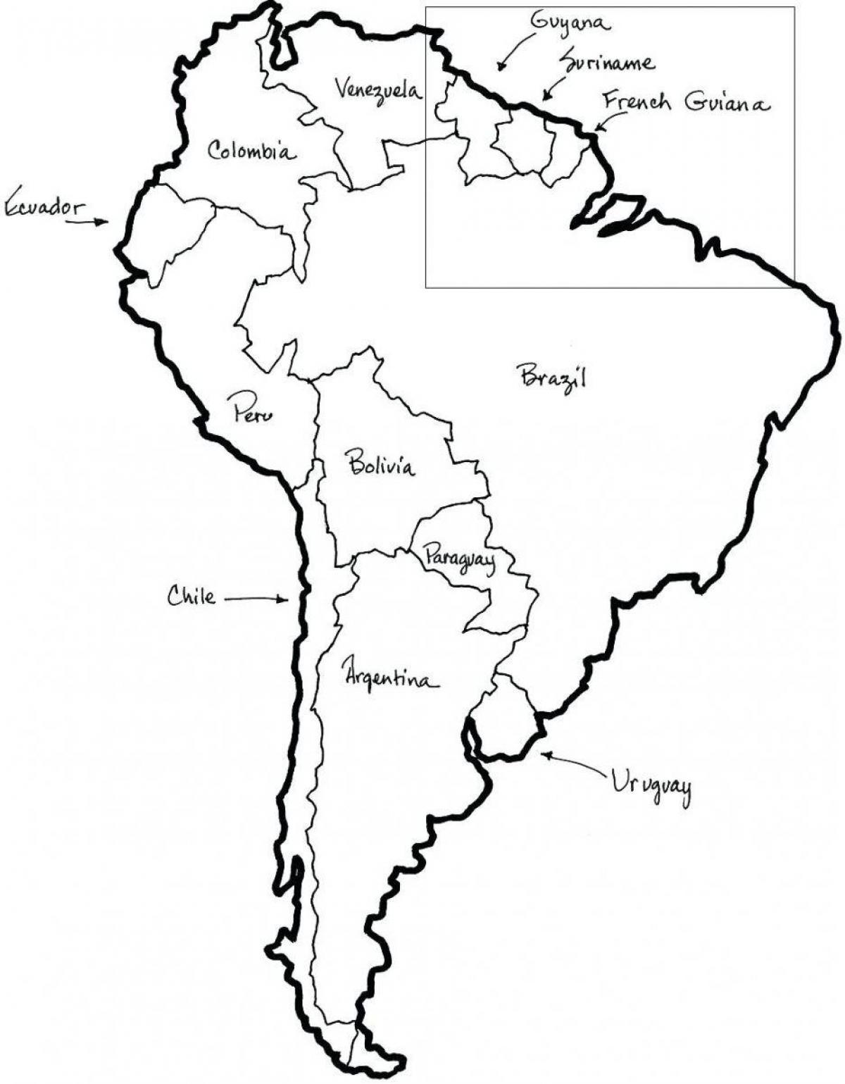 نقشه از شیلی outlin