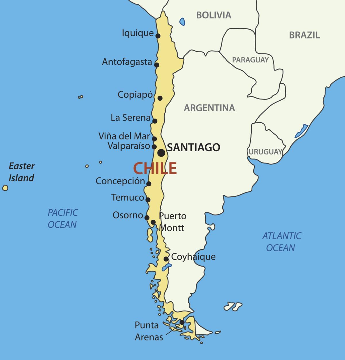 نقشه کشور شیلی