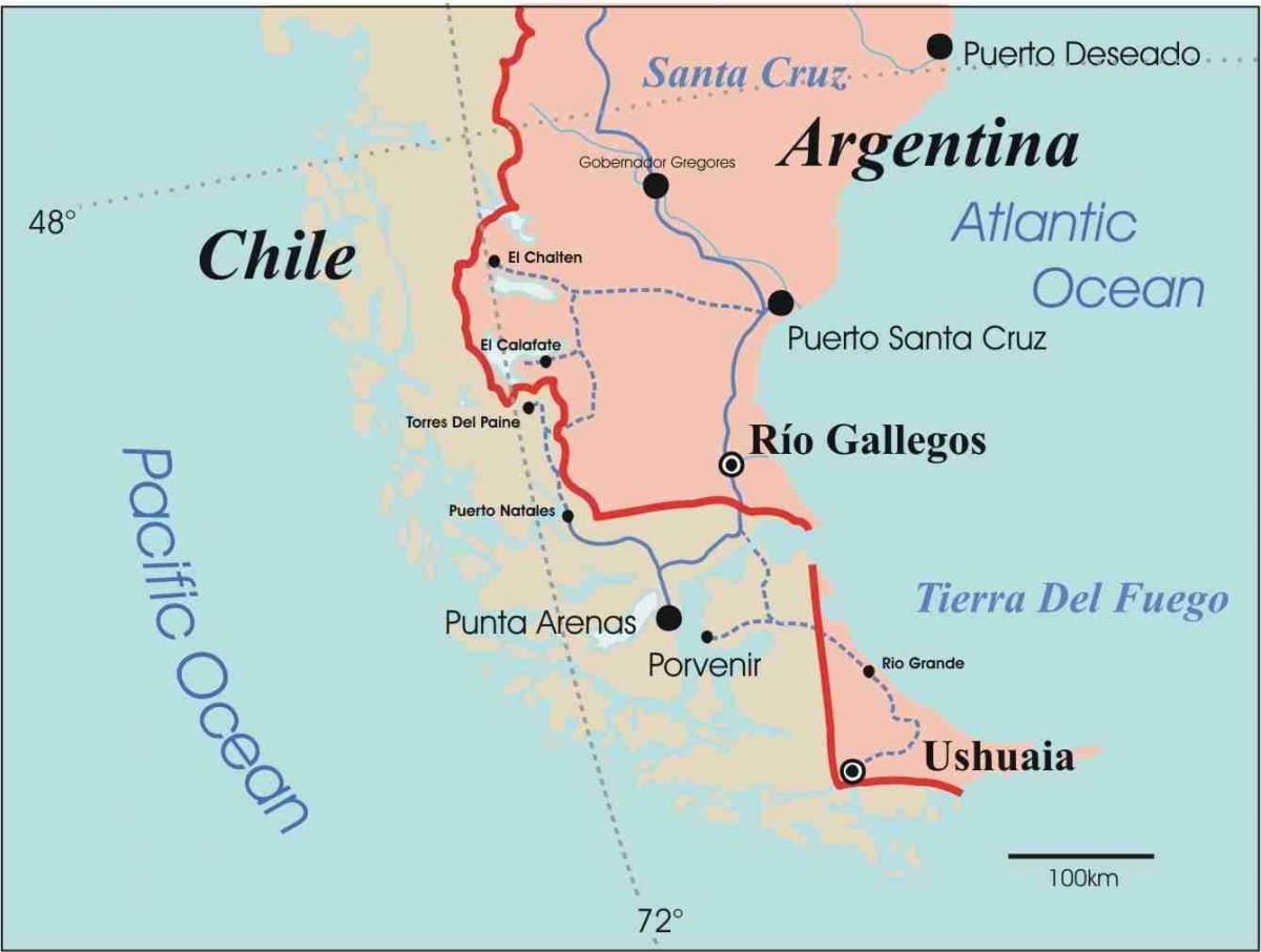 نقشه پاتاگونیا شیلی