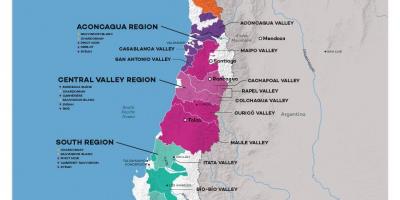 شیلی کشور شراب نقشه