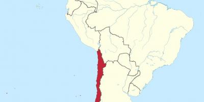 شیلی در آمریکای جنوبی نقشه