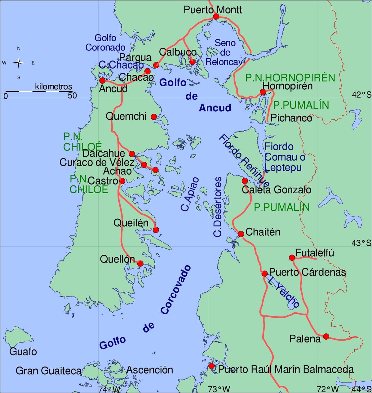 نقشه chiloe شیلی